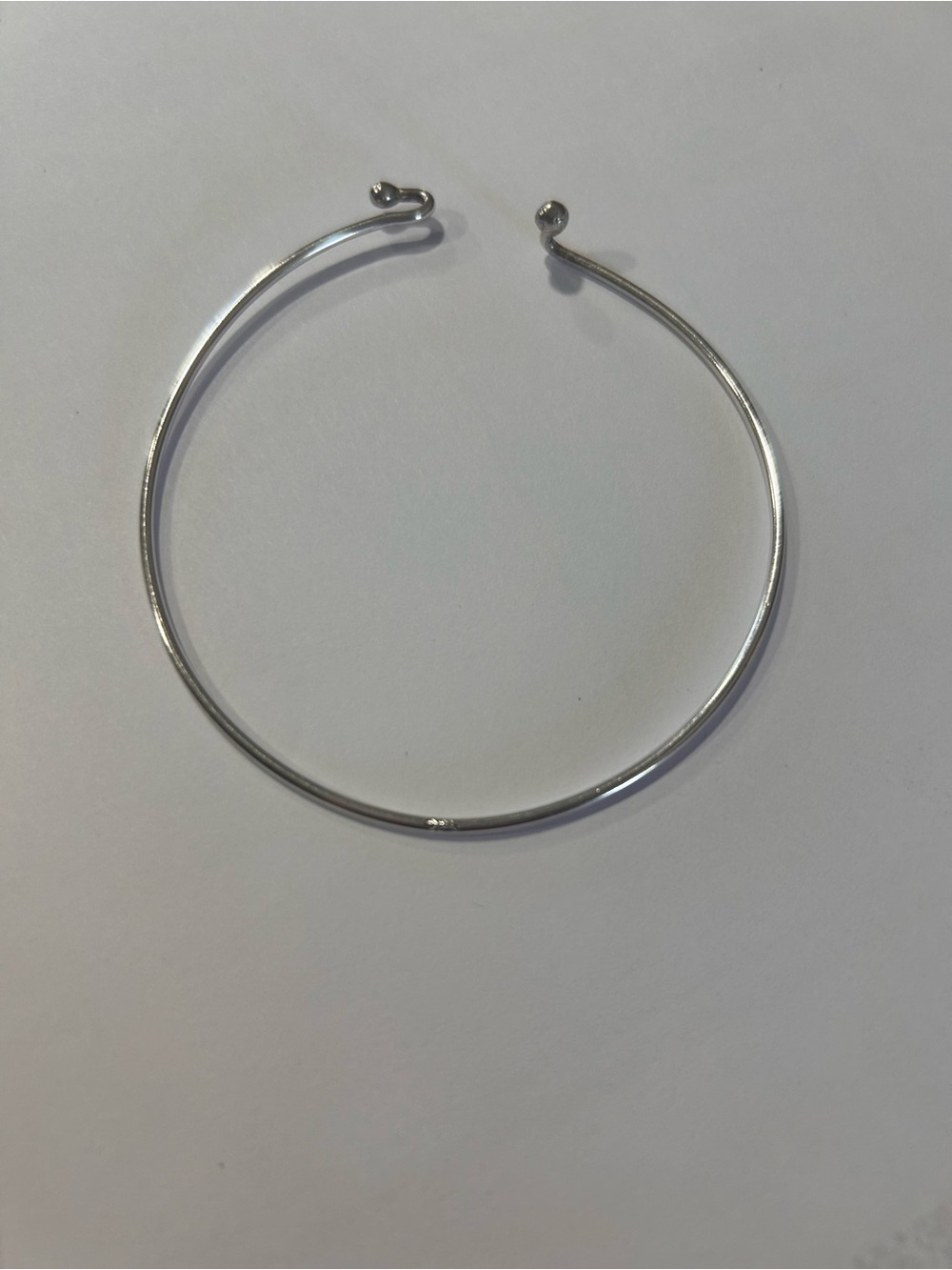Sterling Silver Open Cuff Bracelet - Minimalist Silver Bangle - Picture 2 of 3